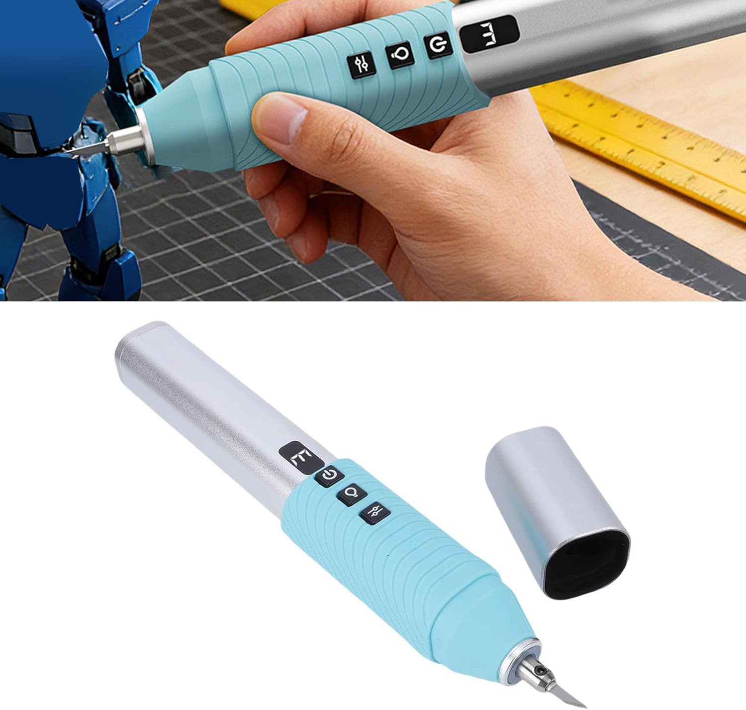 FTVOGUE Ultrasonic Cutter 40KHz Cutting Tool Handheld Craft Model Precision Blades for Leather Worker Jeweler Plaster Sculptor