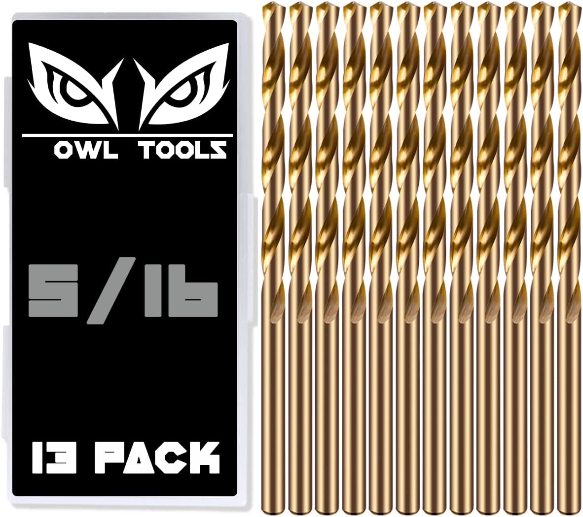 5/16" Cobalt Drill Bits - 13 Pack of M35 Cobalt Drill Bits with Storage Case - Perfect Drill Bits for Metal, Hardened & Stainless Steel, Cast Iron, and More!