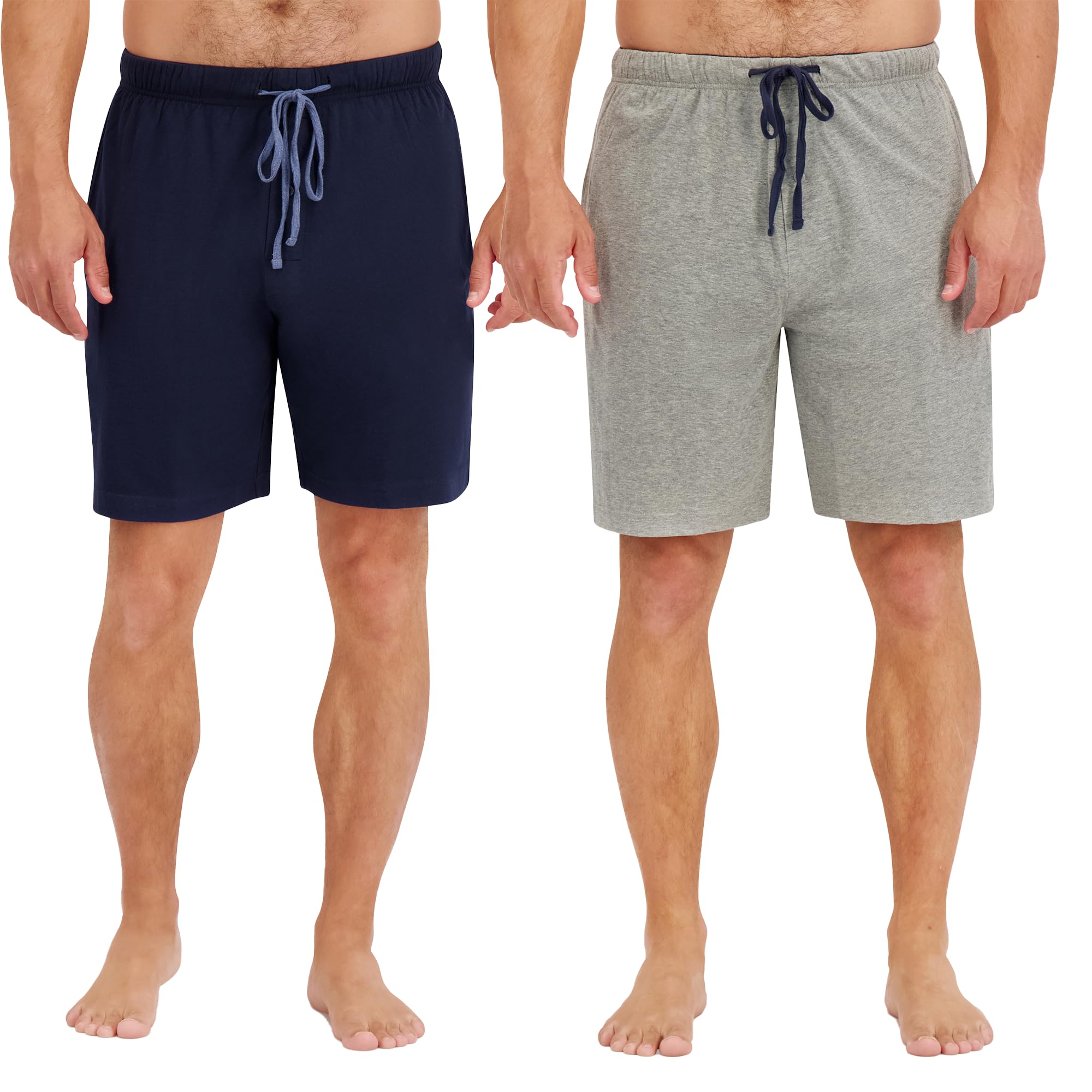 HanesMen's 2-Pack Knit Sleep Pajama Drawstring Shorts