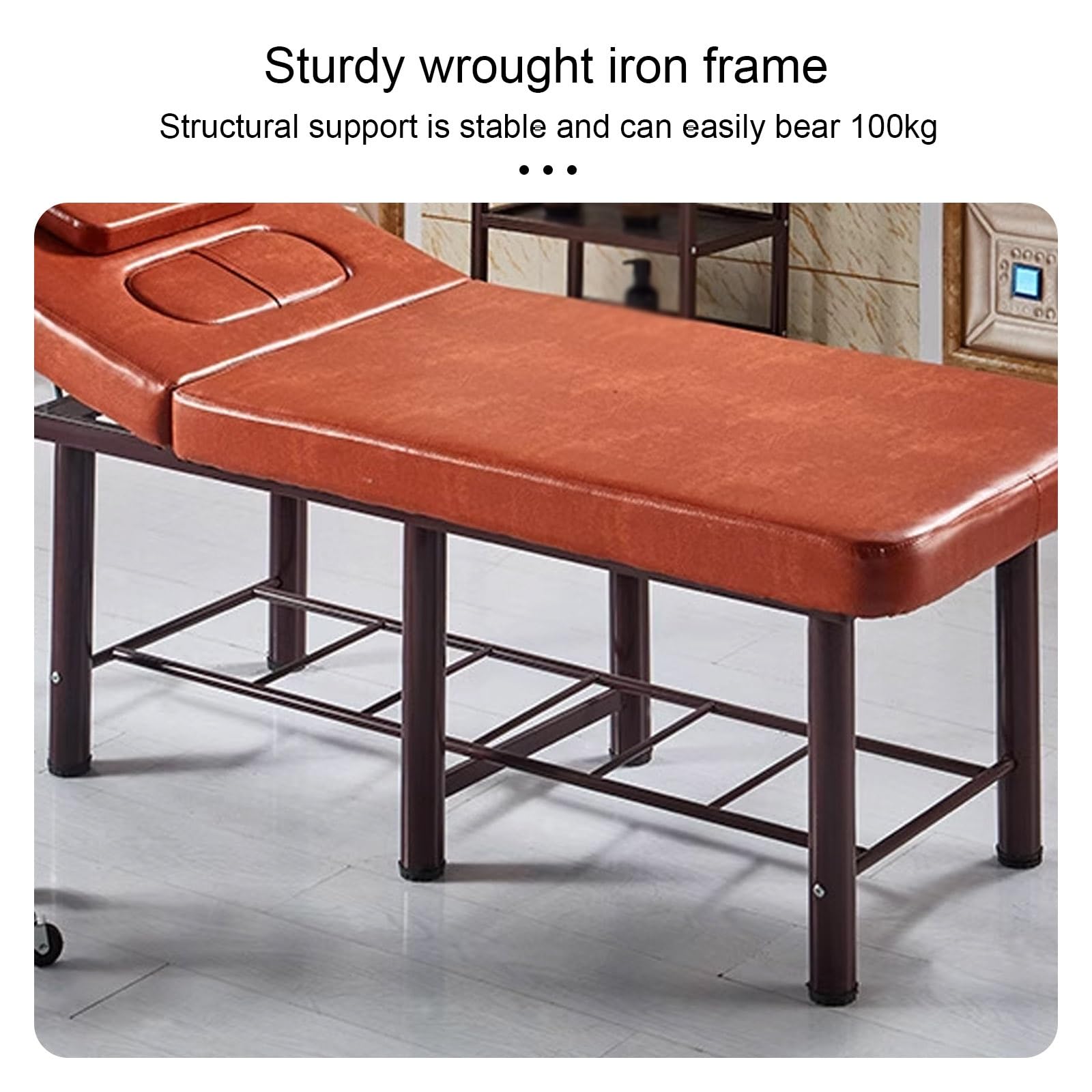Lettino da massaggio regolabile, lettino per fisioterapia largo 70/80 cm, lettino da salone con poggiatesta e spazio per il petto rimovibili, lettino per ciglia per saloni di (190*80*63cm