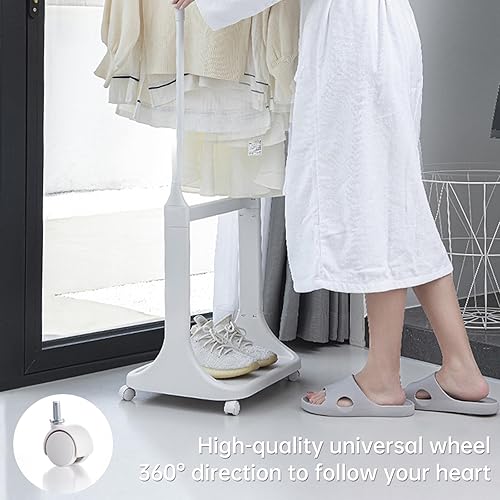 Miniatura 7 de TGRNF Percheros minimalistas de orejas de gato para colgar ropa, cesta de ropa sucia desmontable, cesta de lavandería con ruedas, estante de ropa