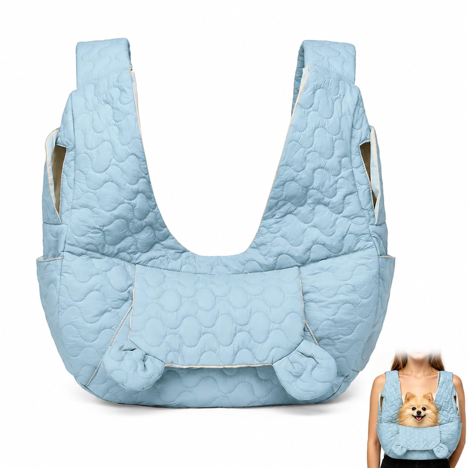 Dog Carrier Bag up to 10 kg, Hands-Free Dog Bag for Small Dogs with Adjustable Strap, Front Dog Backpack for Walks, Outdoor Activities & Excursions (Blue) โ image 1