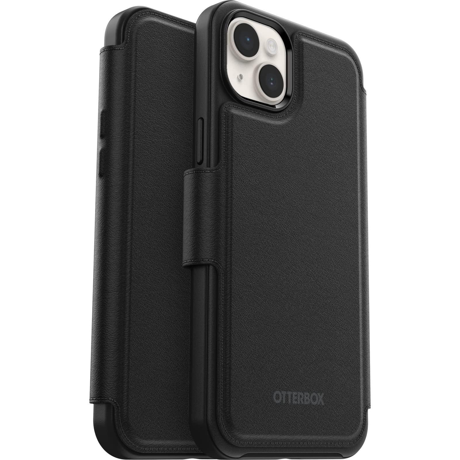 OtterBox Folio for iPhone 14 Plus for MagSafe, Soft-Touch Folio with 3 Slots for Cash/Cards, Strong Magnetic Alignment and Attachment with MagSafe, Compatible with iPhone, No Case Included, Black