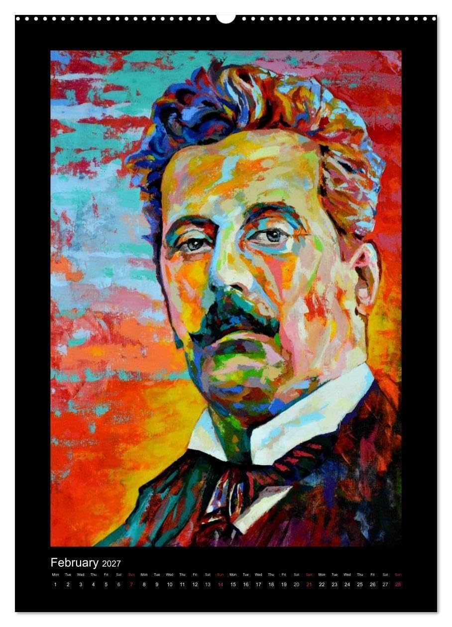 Pop Art Famous composers (High Quality Premium Wall Calendar 2027 DIN A2 portrait),CALVENDO 12 Month Wall Calendar: This calendar shows a selection of ... painted in cool colors (CALVENDO Art)