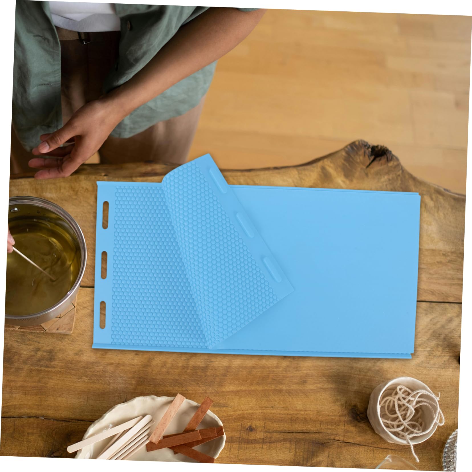 Stampo in Silicone per Fogli di Cera d Api, Riutilizzabile e Facile da Usare, per Apicoltura e Creazione di Candele, Blu