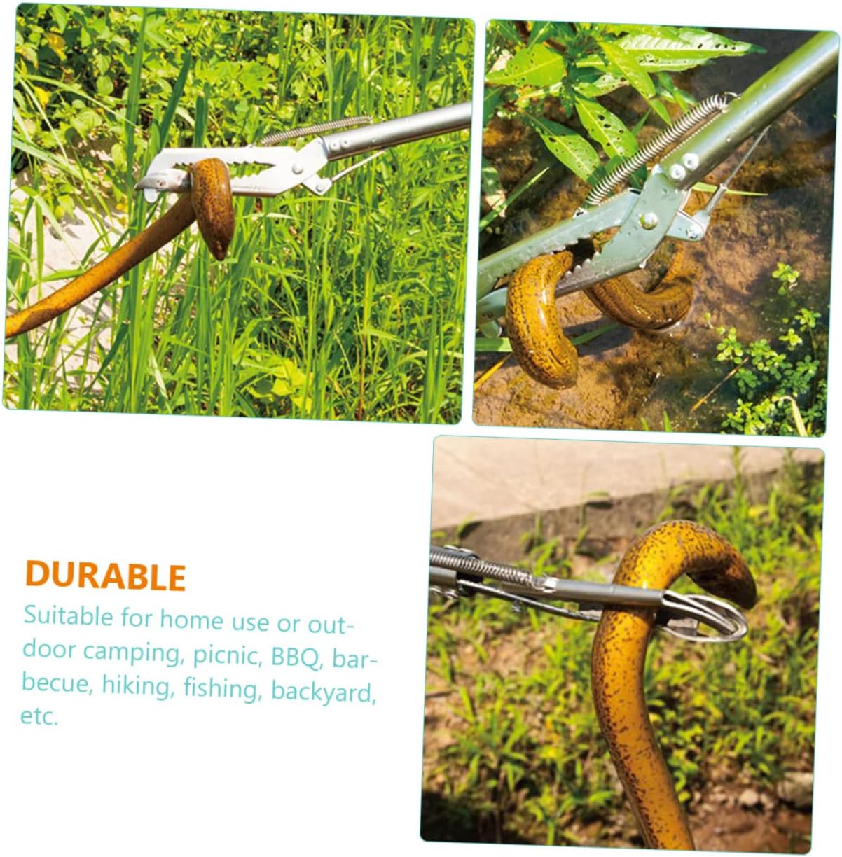 Stainless Steel Crab Tongs Multi-function Eel Clip Tool for Seafood Heavy Duty Grip for Catching Crab Eel and Loach Sturdy and Easy to Clean