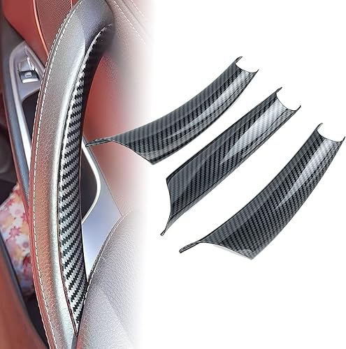 Funda de Manija de Puerta Compatible con BMW X5 Serie E70E70 LCI 2008-2013, BMW X6 Serie E71E72 2008-2014 (3 Piezas) (Fibra de Carbono)