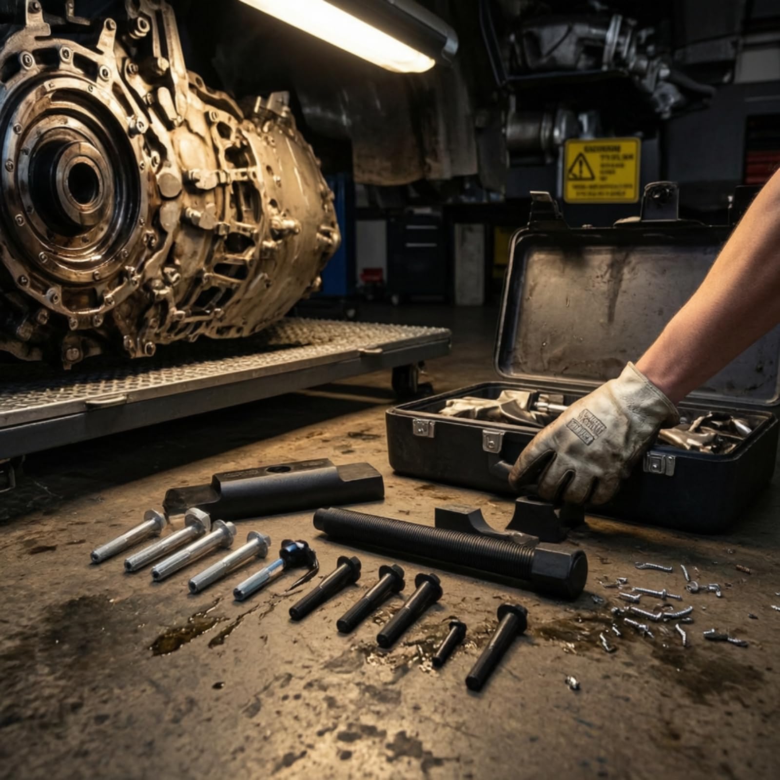 Amagogo Extracteur de Tulipe de Transmission pour Camion Outil Dépose Yoke Arrache Moyeu Poids Lourds Extracteur Transmission Renforcé Acier Solide Kit avec