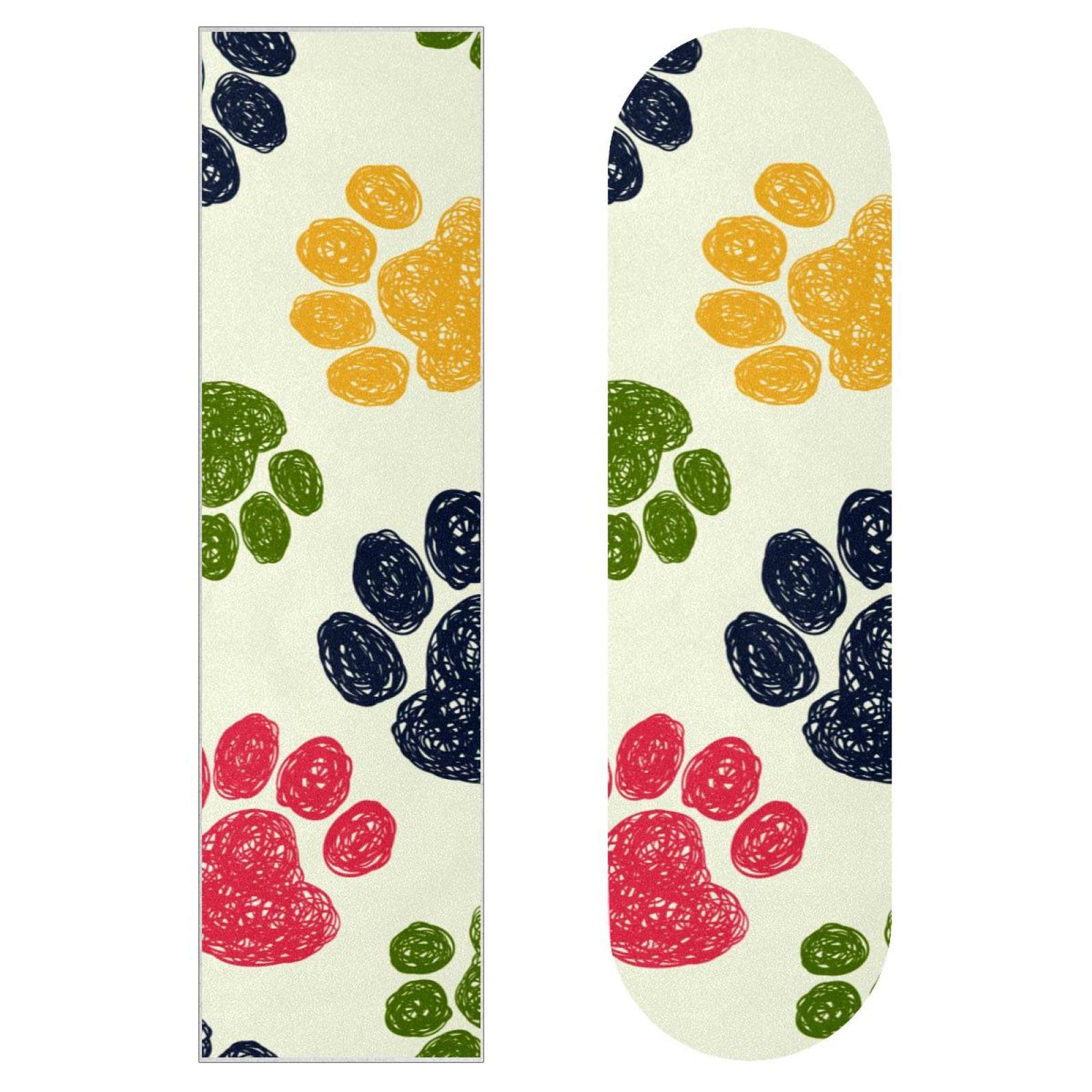 Doodle Paw Prints, Skateboard-Griptape, Schleifpapier, Longboard, Aufkleber, Scooter, Deck, Sandpapier, 2 Stück