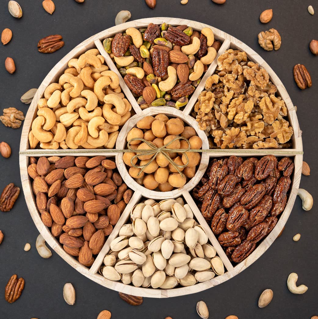 Milliard Deluxe Assorted Nut Platter, 25 ounce Holiday Nuts Gift Basket - Gourmet Food Gifts Prime Delivery, Kosher Nut Gift Box Set
