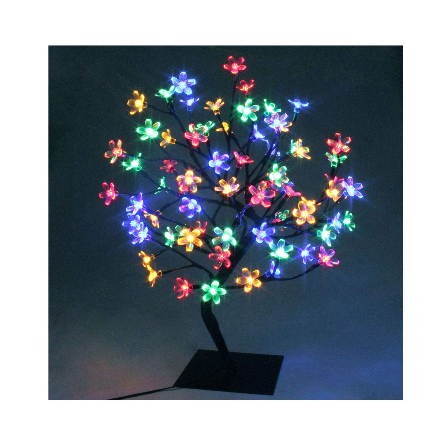 Led Cherry Blossom Bonsai Stylt Tree Lamp 60cm With 90 Led Multi
