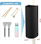 Drumstick Holder Drum Sticks Holder Bag for Drumsticks Brushes Mallets Up to 10 Pairs, Two Straps Attach to Drum Kit & Music Stand (Large)