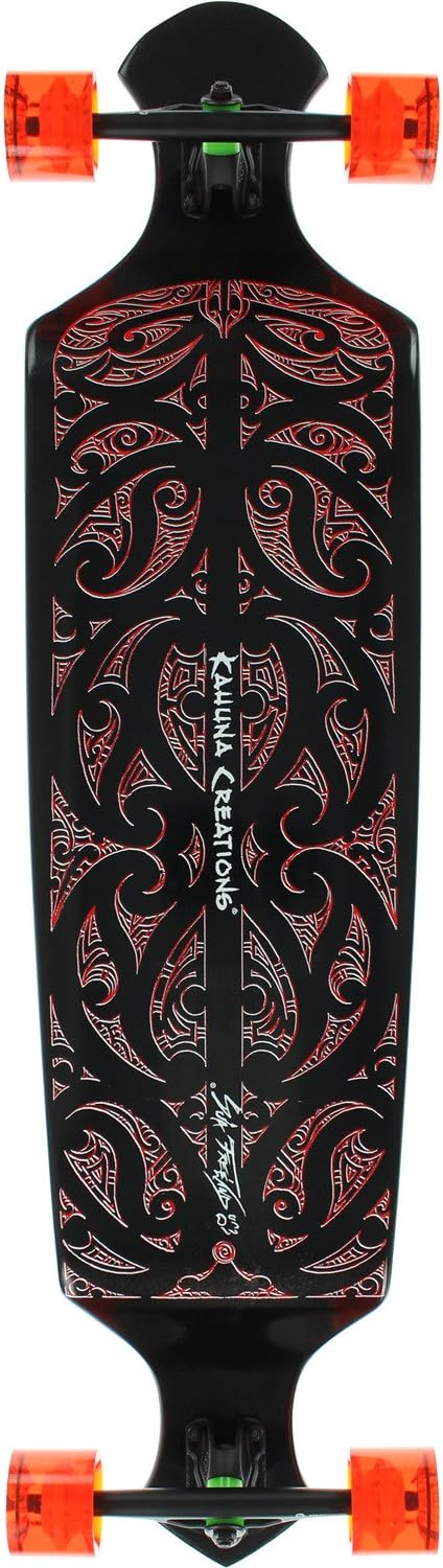 Kahuna Creations Wave Black / Red Complete Longboard - 10.5" x 43"