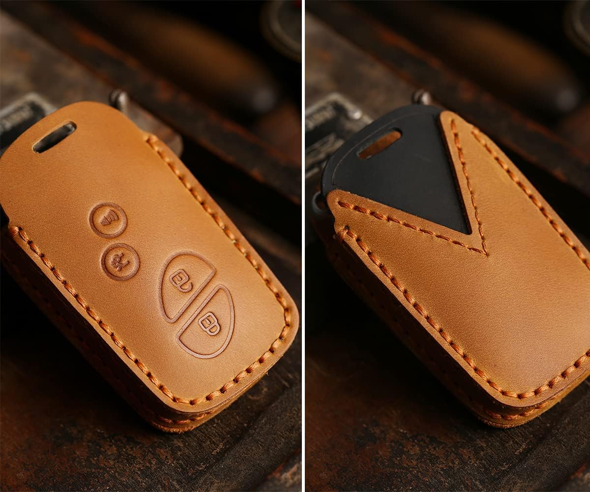 ontto 4-Button Car Key Cover Leather Key Holder for Lexus GS300 RX350 IS350 GS450h LX570 Brown