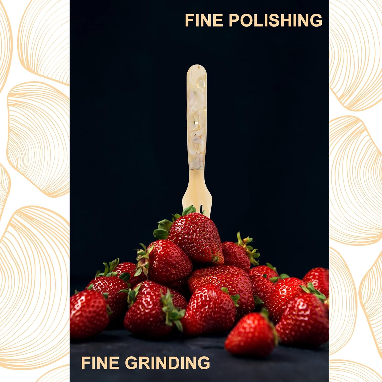 Shell Dessert Cake Forks 2pcs Set Small Floral Kitchen Fruit Forks for Home Dining Tableware