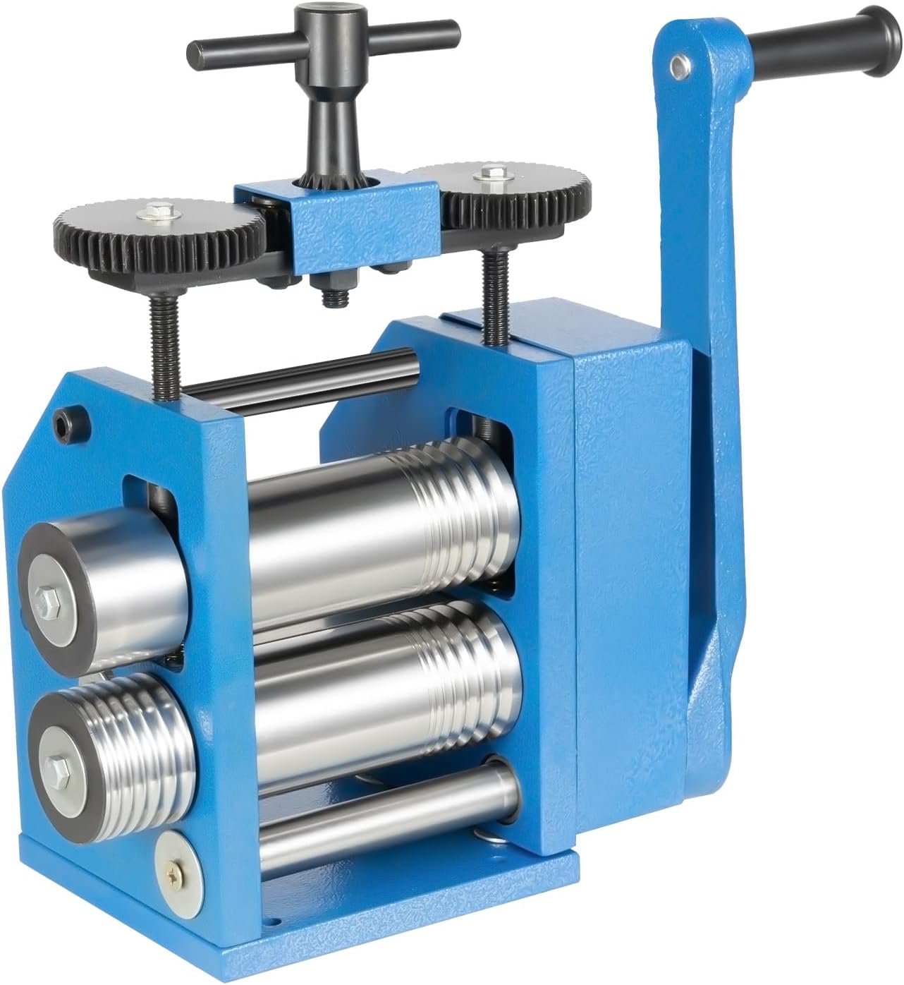 Manual Rolling Mill Machine, Manu Combination Rolling Mill Machine, with Hand Crank for Pressing Gold Silver Copper Metal into Jewelry Sheets, Square, Half Round and Round Wire of Various Sizes