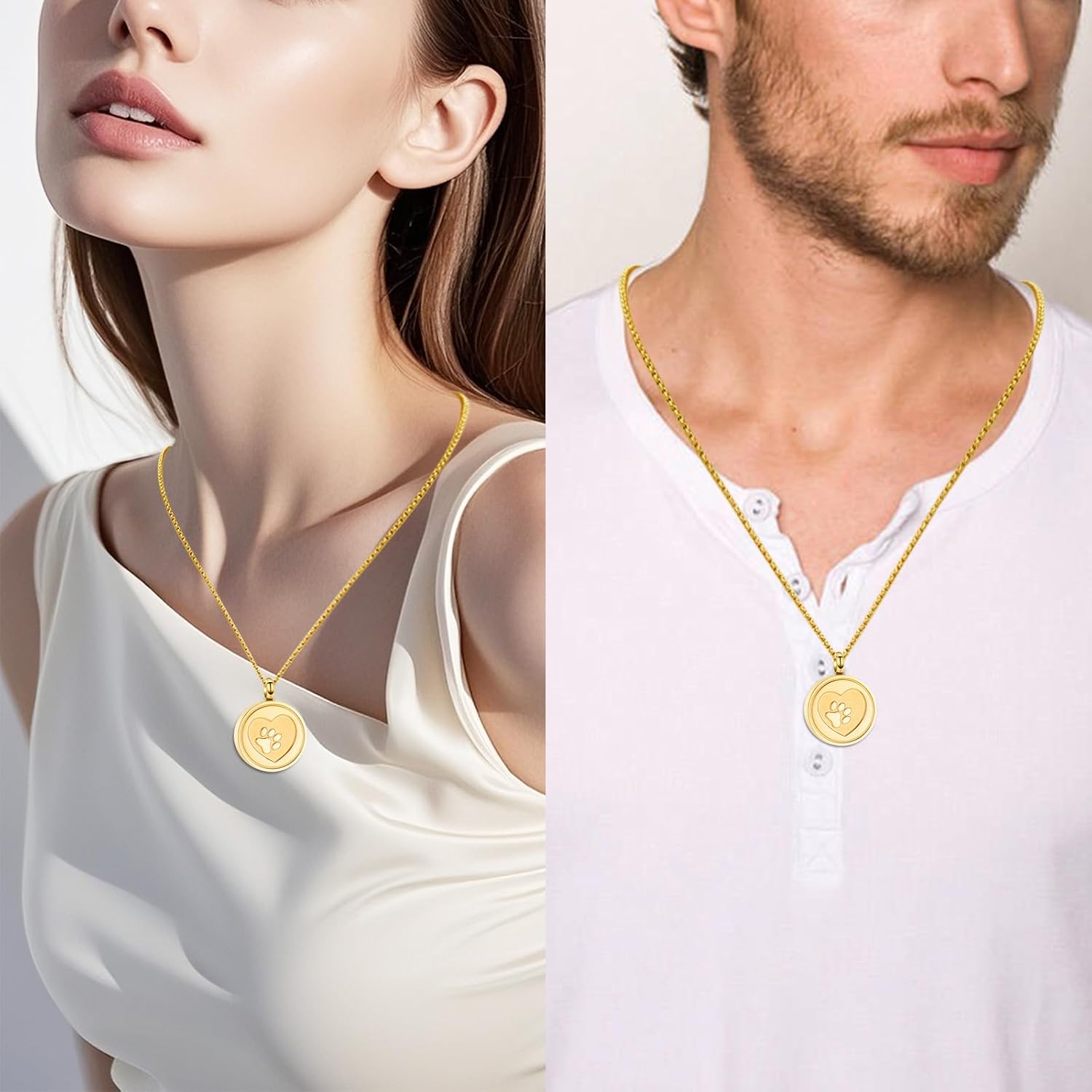 Hearbeingt Tree of Life Cremation Jewelry Paw Print Urn Necklace for Ashes | Cat Urn Pendant,Keepsake Memorial Jewelry,for Men Women,Stainless steel, Ash Holder for Human Pets,Gift, with fill tool