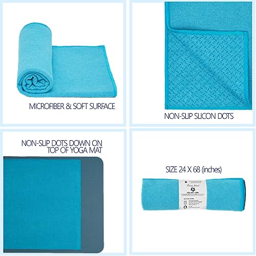 Miniatura 7 de Private Island Tapete de playa para yoga caliente, toalla antideslizante de microfibra de reciclaje de secado rápido, compacta, para arena, deportes