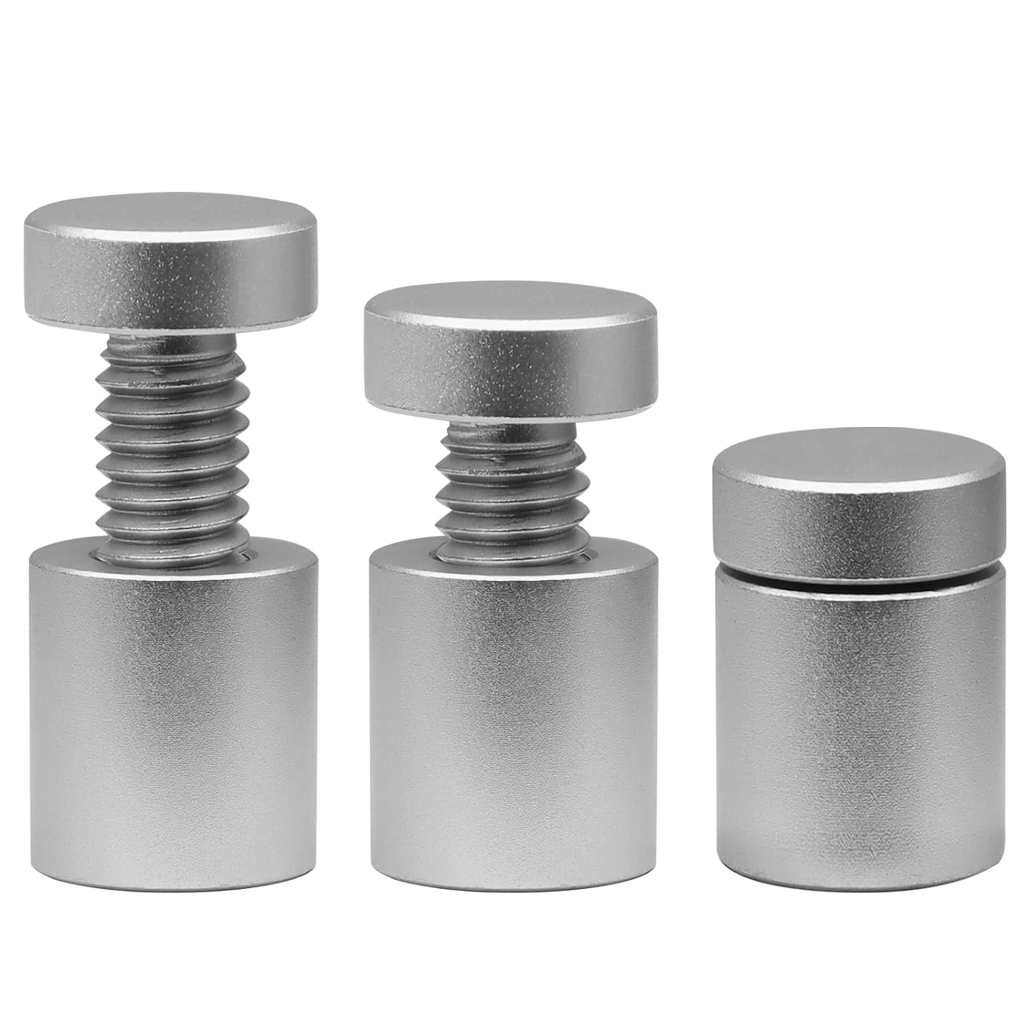 Luomorgo Aluminum Standoff Screws, 1/2" x 1/2", Silver, 12 Pcs