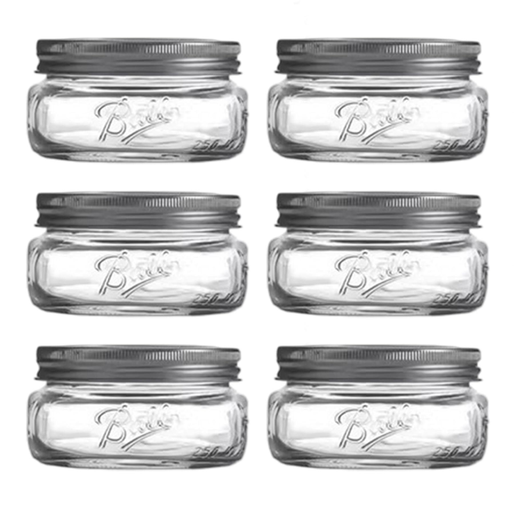 Bocaux en verre hermétiques transparents Mason Jar 8oz empilables et compacts