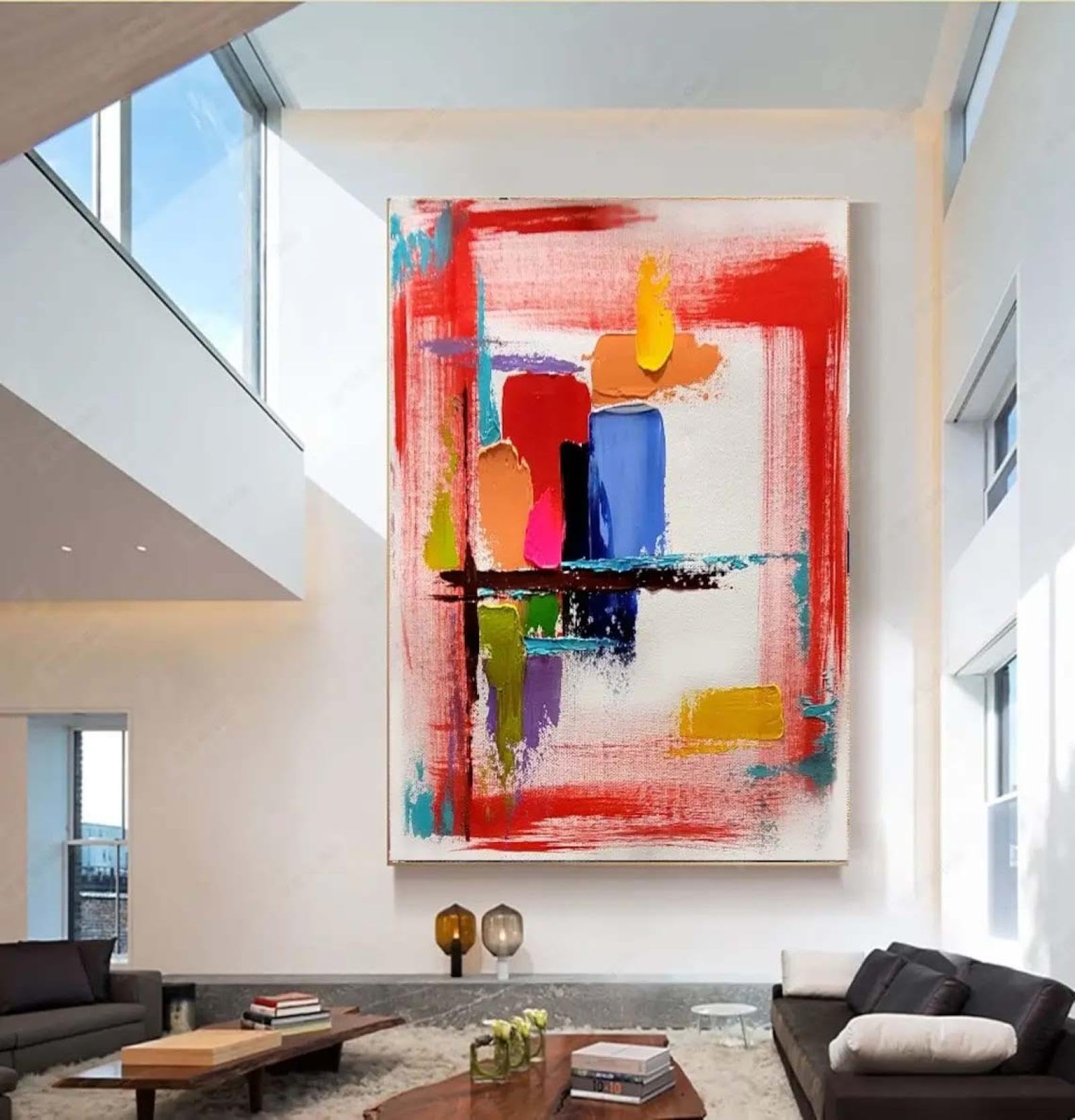 Bilder Groß 200x100 cm XXL Wohnzimmer Deko Modern Abstrakt Wandbild Kunstdruck auf Leinwand Bild Schlafzimmer über Bett Room Decor Geschenke Wandposter Panorama Bilder Ungerahmt