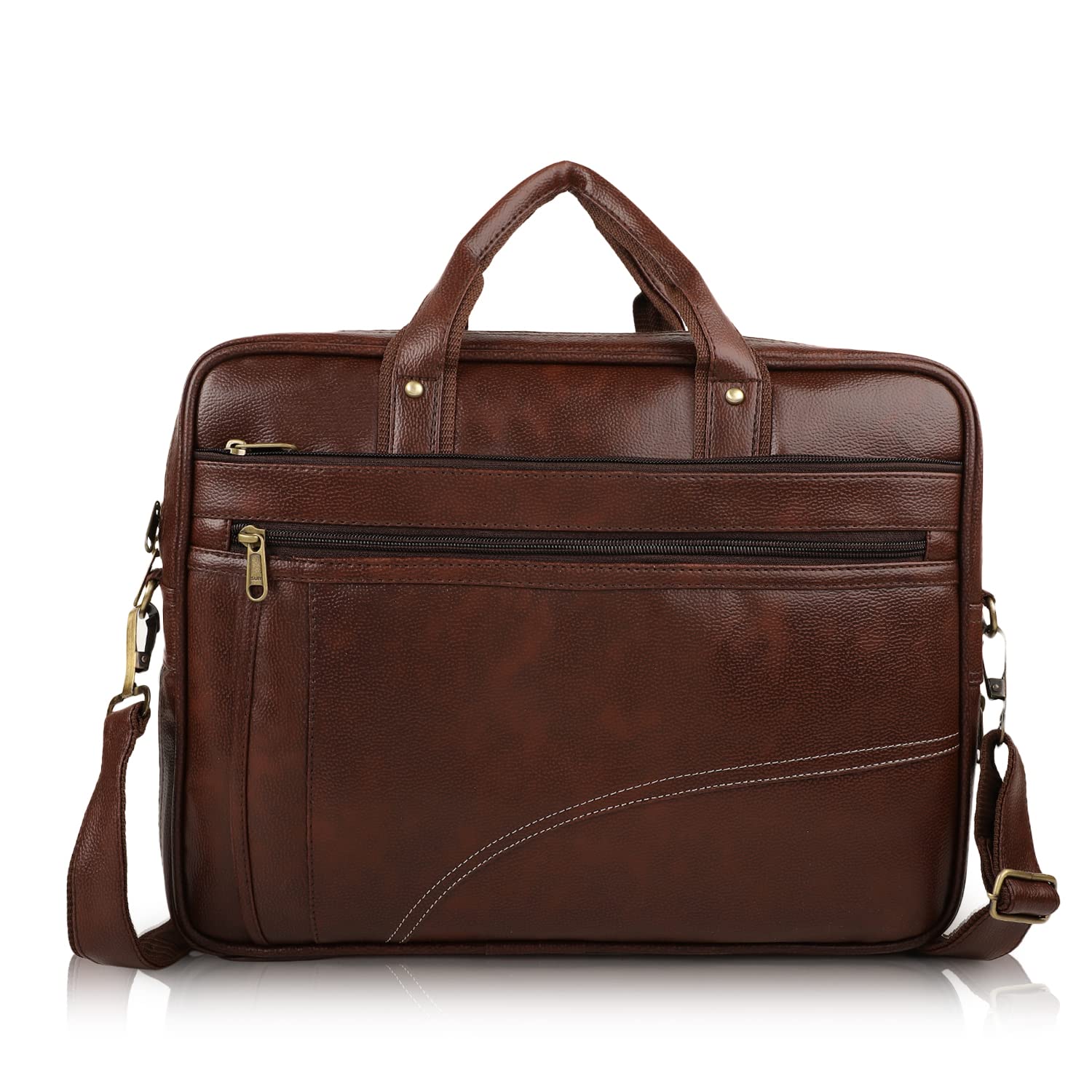 ROMOFY Synthetic Leather Casual Trendy Shoulder Briefcase 15.6 Inch Laptop Office Travel Crossbody Messenger Bag For Men (B0BMVRMM3K) Amazon Price History, Amazon Price Tracker