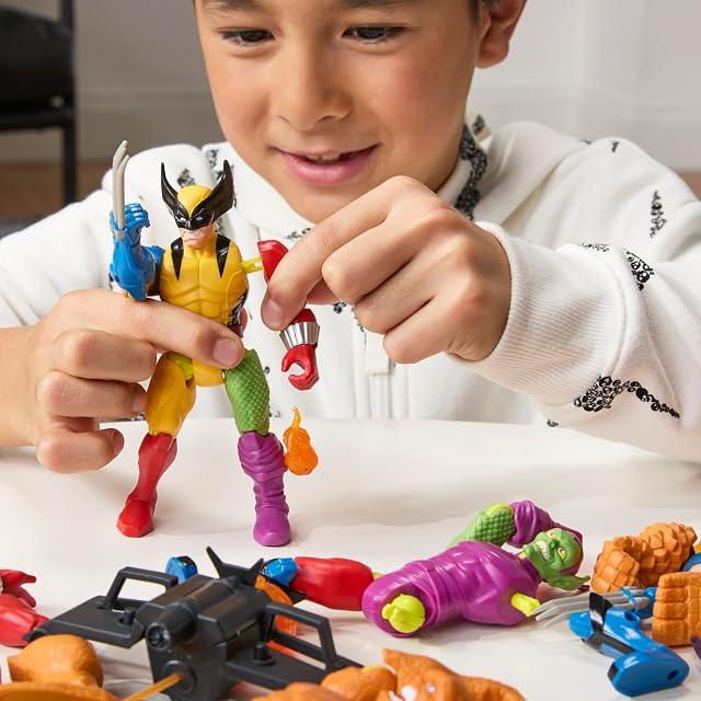 Foto 5 de 8 de Juguete MixMashers Marvel, Lobezno, Figura de acción Mix-&-Match Avengers de 12 cm