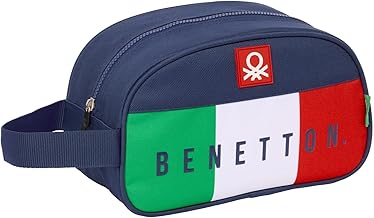 Safta BENETTON FLAG Children's Toiletry Bag, Medium with Handle, Children's Toiletry Bag, Adaptable to Cart, Easy Cleaning, Convenient and Versatile, Quality and Resilience, 26 x 12 x, navy, M, Casual