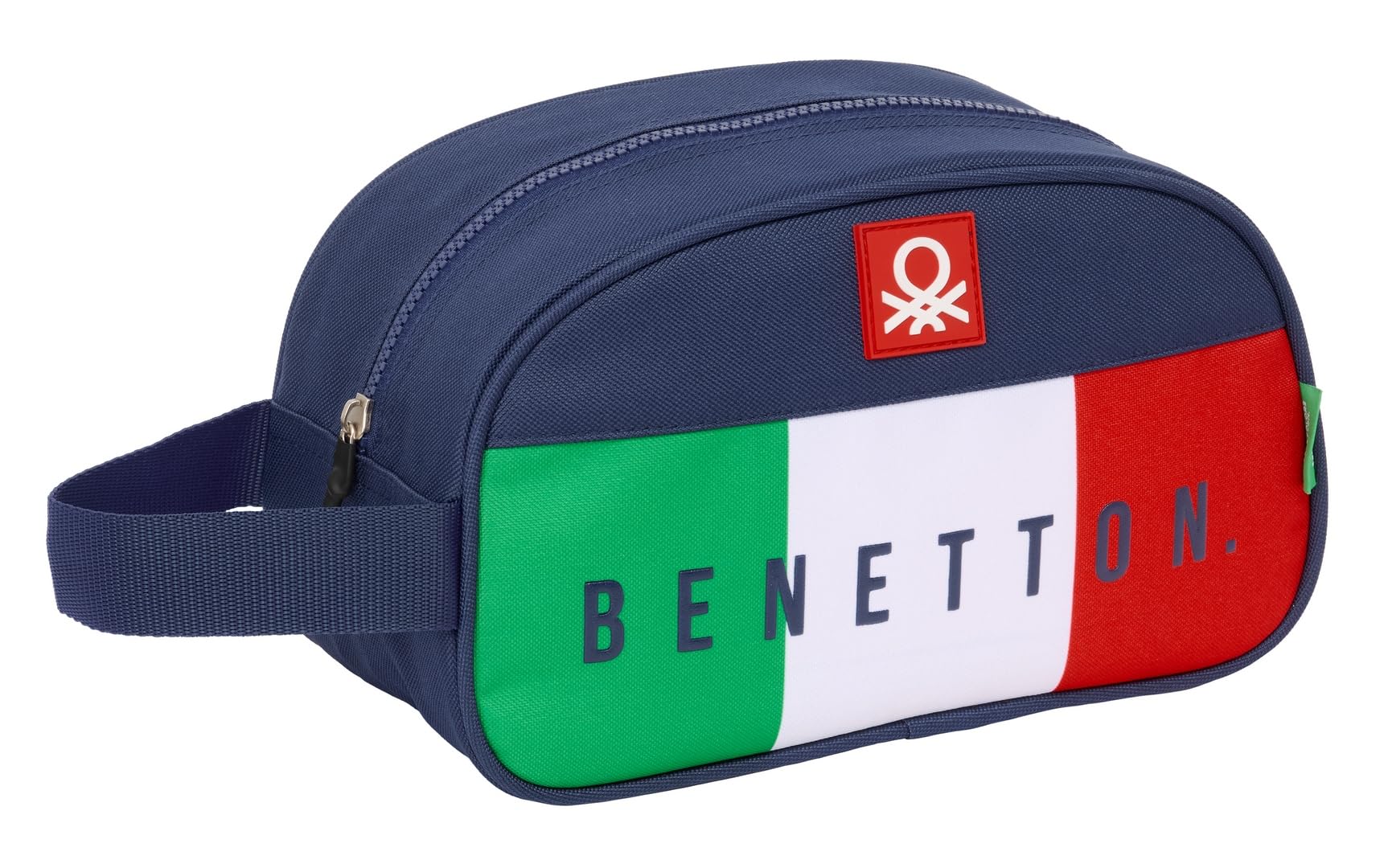 Neceser Benetton 'Fiori' Oficial - Medidas 28x10x18 Cm, Poliéster Resistente, Ideal Para Colegio, Viajes O Deporte