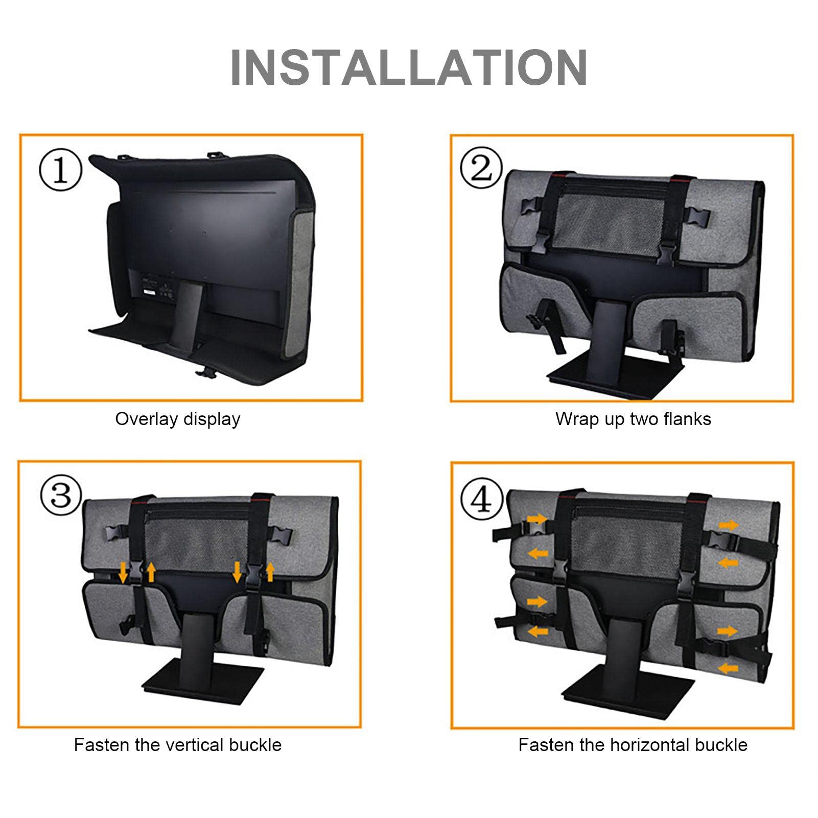 Estuche de Transporte Ajustable para Monitor de 20-24 Pulgadas - Bolsa Protectora Con Múltiples Bolsillos para Computadora