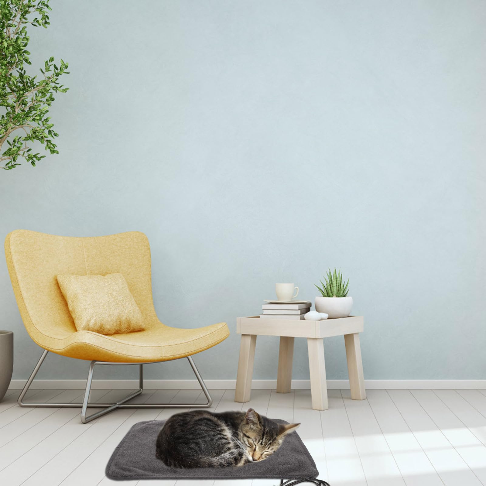 SHINEOFI Almohadilla Térmica USB para Mascotas Control de Temperatura, Manta de Poliéster para Gatos y Perros Que Retiene el Calor y Ofrece Calentamiento Seguro