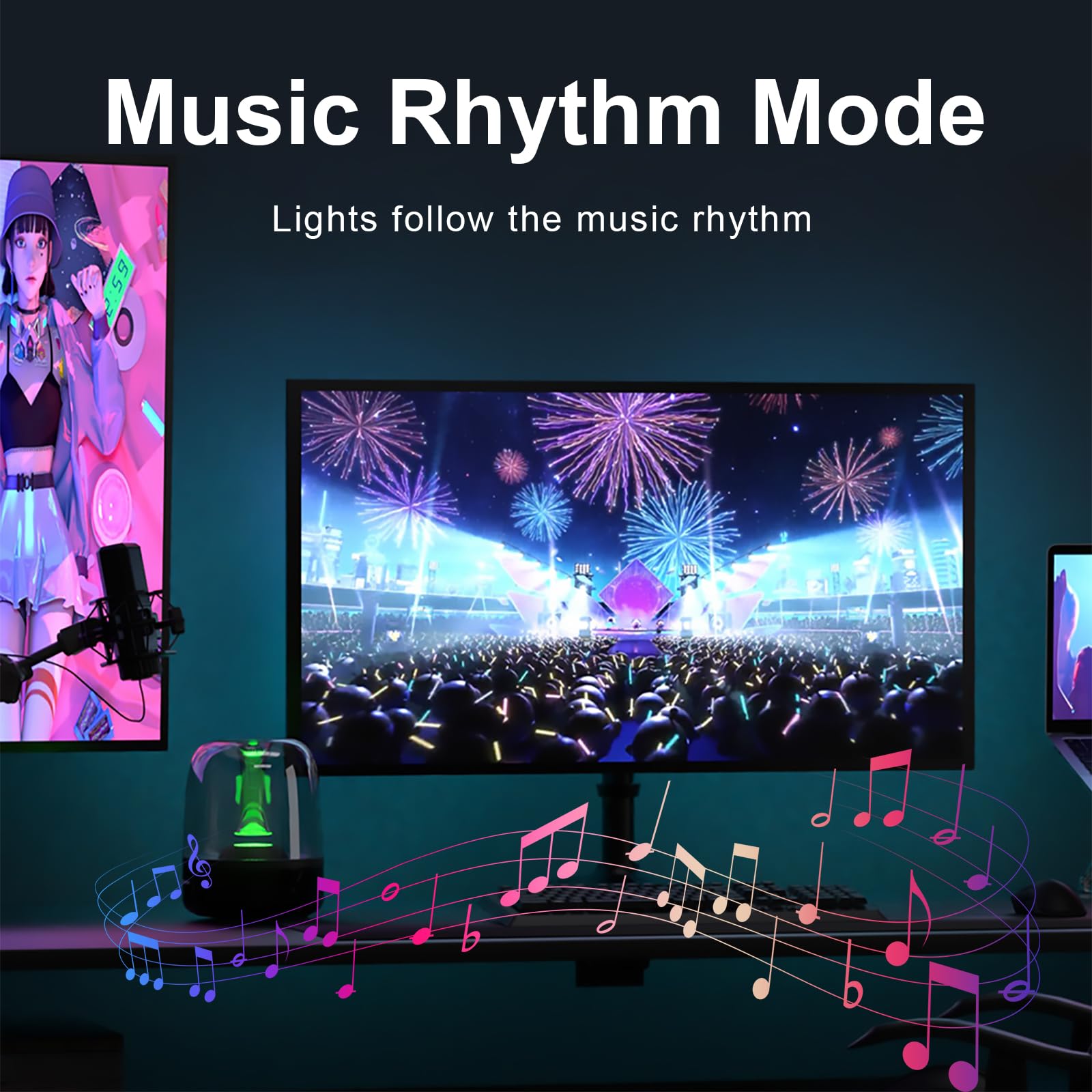MIWATT Gaming Monitor Light, Backlight with Screen Color sync Effect for 24inch Computer Monitor, Compatible with Windows - Image 3