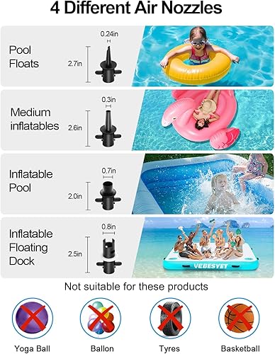 Miniatura 4 de Bombas de aire eléctricas ajustables para colchonetas inflables para piscina, 400 W600 W, infladordeflador de llenado rápido para colchonetas de
