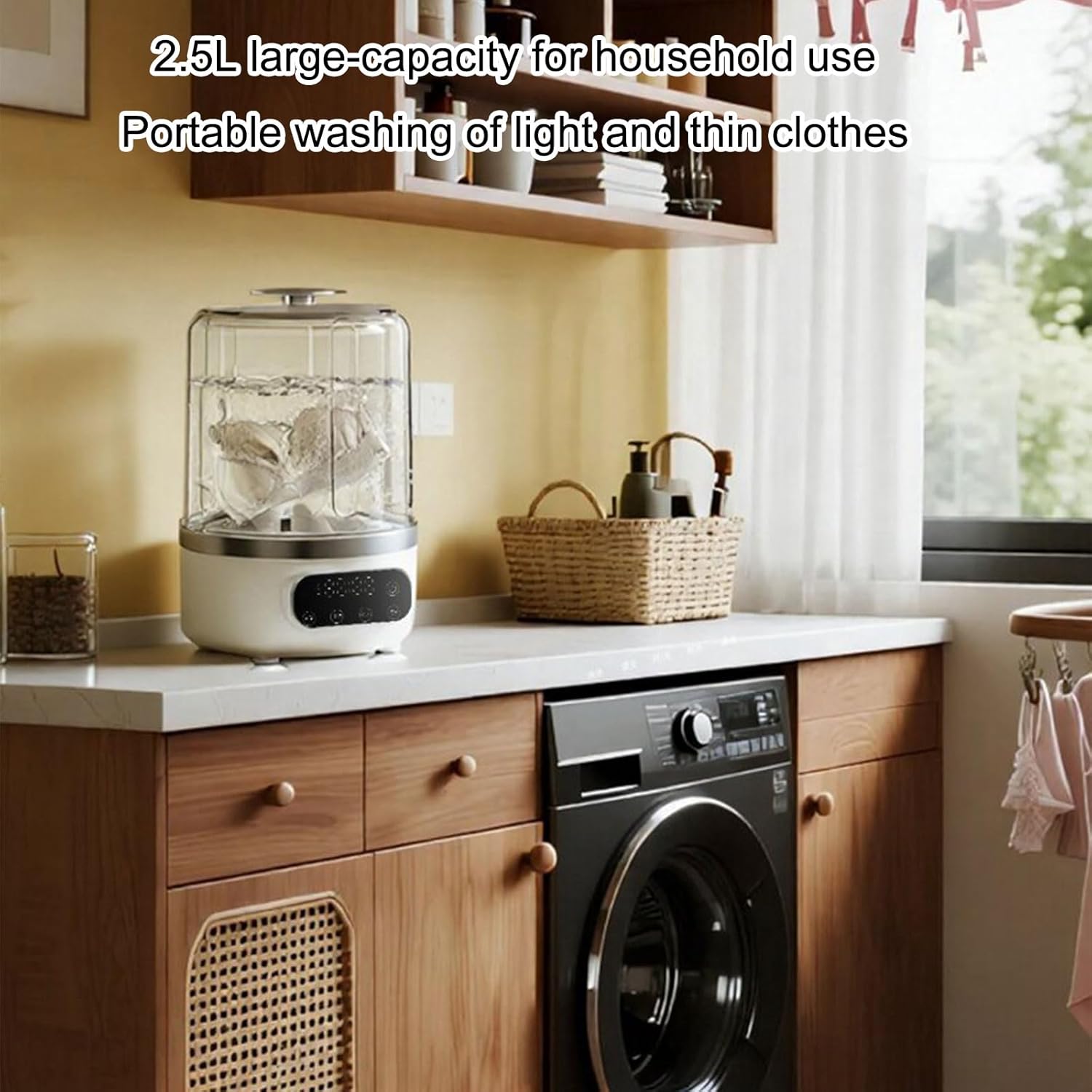 Practical Compact Washing Machine With Multiple Cycle Modes Quiet Operations Construction For Delicate Items Washing Machine Portable