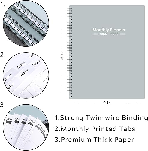 Miniatura 6 de PlanificadorCalendario Mensual 2026-2028 - Agenda mensual de 3 años 2026-2028, enero 2026 - diciembre 2028 (36 meses), 9" x 11" (9 x 11 pulgadas),