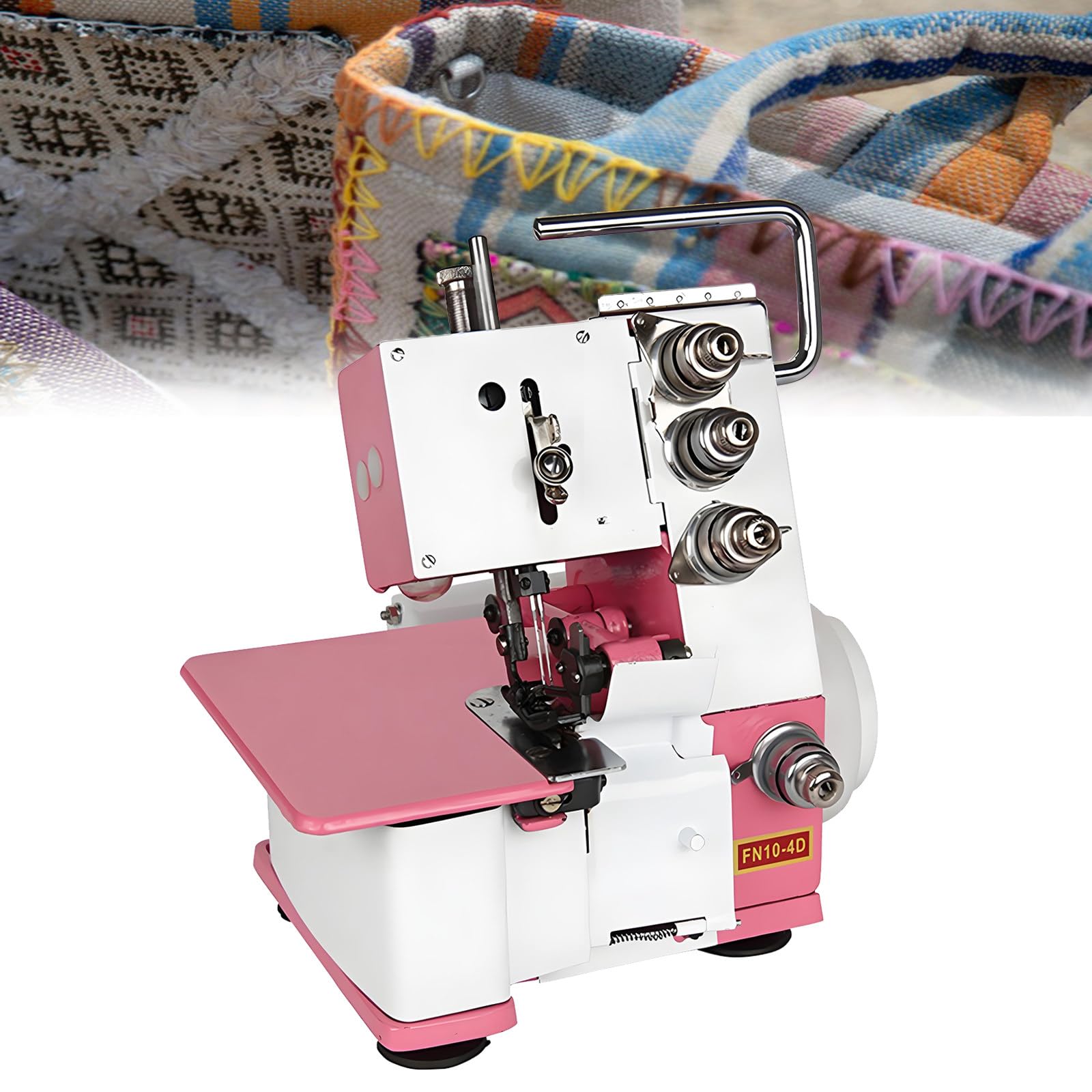 YXZYFPP Electric Four Thread Lockstitch Sewing Machine 1200rpm Heavy Duty Sewing Machine with Led Light Overlocker Stitching Machine for Adults 3.5mm Max Thickness Seam