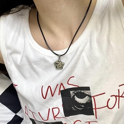 Miniatura 6 de Caiyao Eboy Egirl - Juego de collar punk Indie Stuff natural con forma de estrella, gargantilla gótica Y2K con colgante de remolino, collar