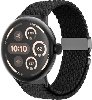 Google Pixel Watchバンド/ピクセルウォッチ 1・2・3・4（41mm）/3・4（45mm）対応 編み込み伸縮ベルト 男女兼用 パラシュートバックル 通気性ストレッチナイロン スポーツ band 交換用アクセサリー