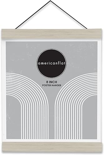Americanflat Marco magnético de madera clara de 8 pulgadas, marco de madera para colgar pósteres, impresiones, fotos, fotos, mapas, pergaminos,
