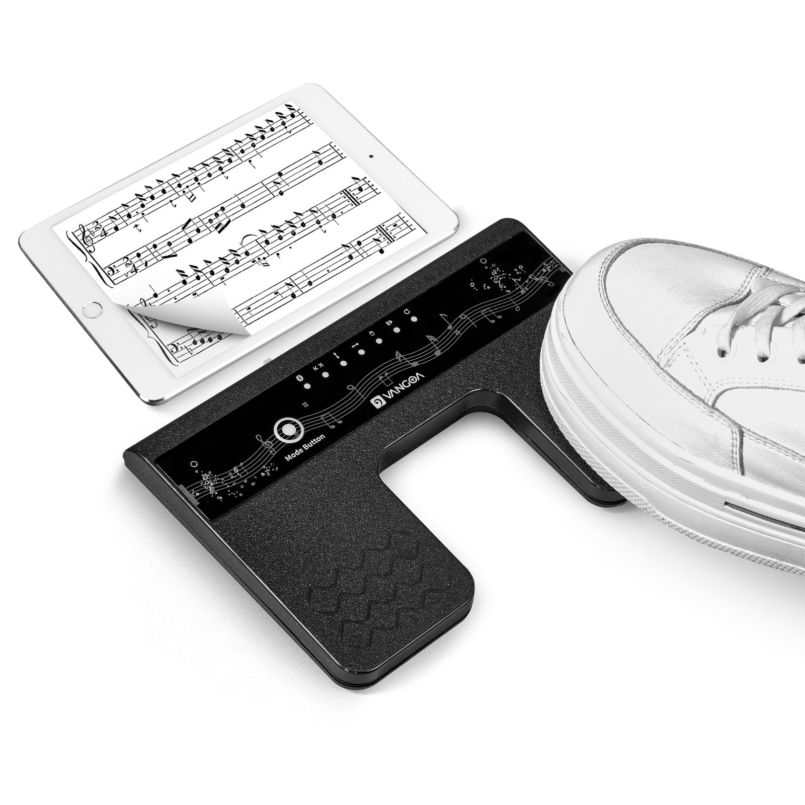 Vangoa Wireless Page Turner Pedal, USB Rechargeable Foot Turner Pedal with Anti-Flipper Rubber, Silent Music Page Turner for Tablets, Phones