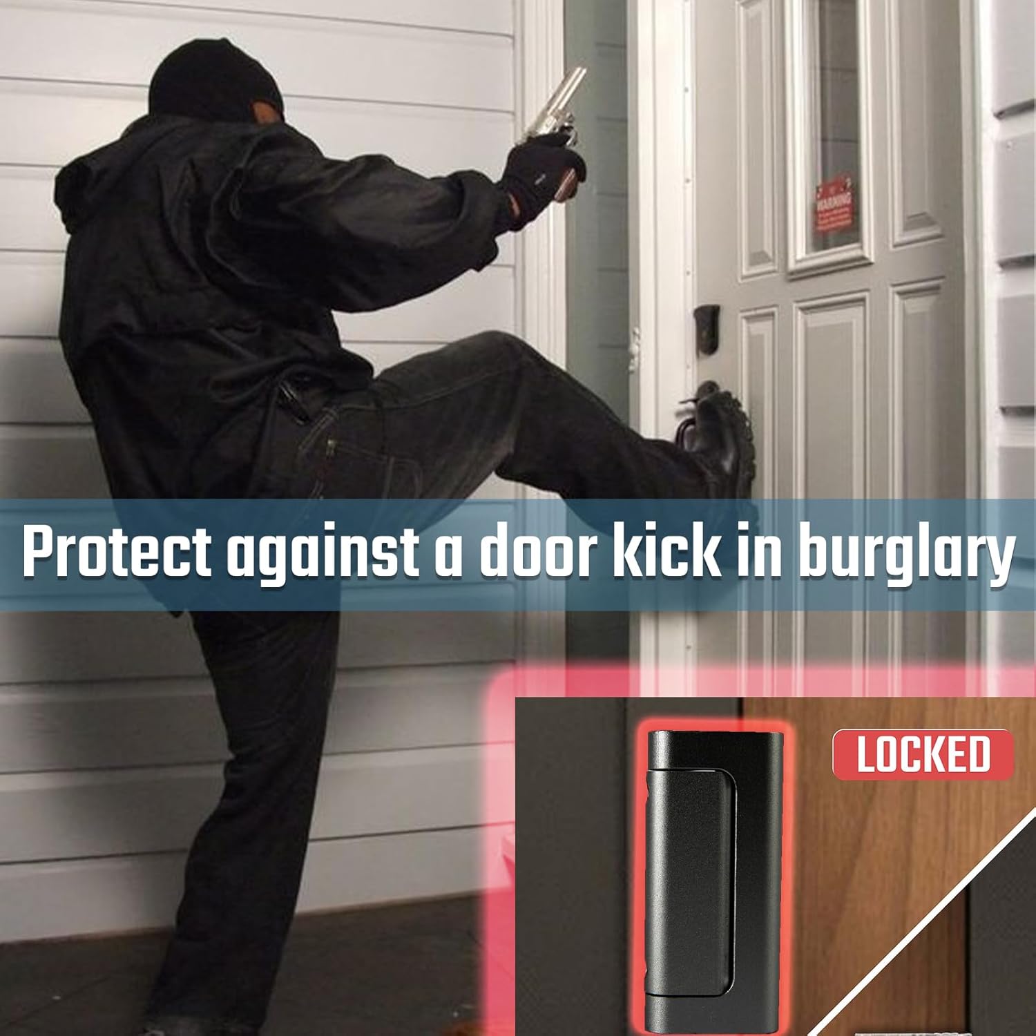 3Pack Home Security Door Reinforcement Lock Childproof, Add High Security to Home Prevent Unauthorized Entry, Aluminum Construction Finish Black Aluminum-3Pack image 3 of 8 B0D2Y3GHQP