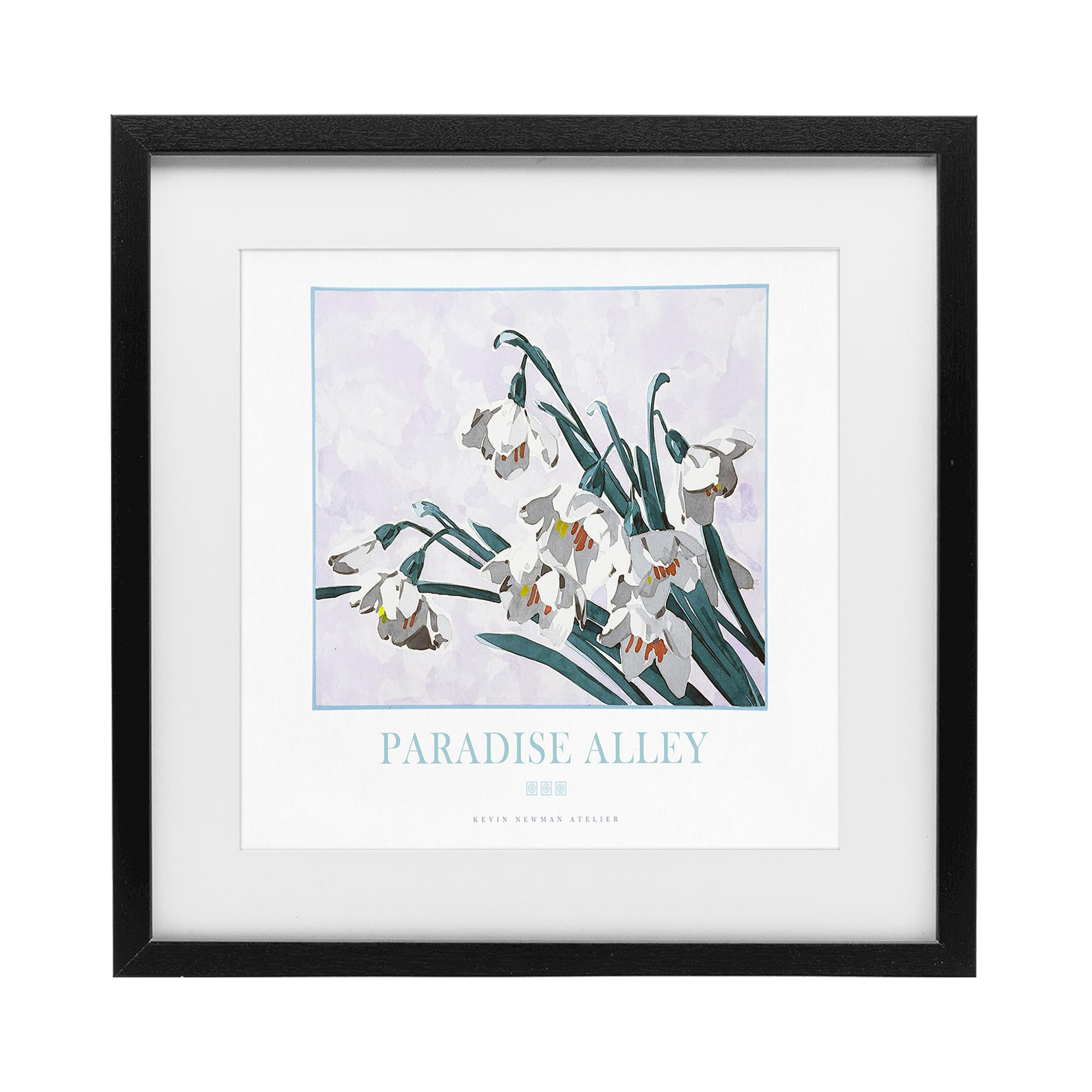 Stupell Industries Midnight Black (Textured) 'Paradise Alley White Spring Blooms'| Framed Print Under Glass