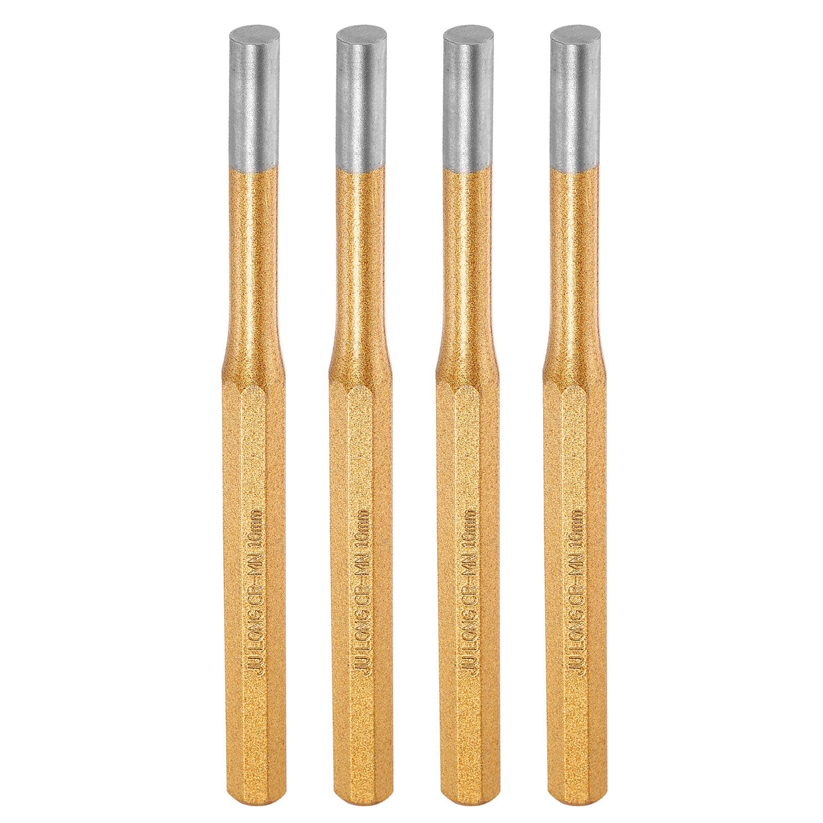 sourcing map 4pcs Pin Punch 10mm(2/5") 175mm Length Metric Non-marring Alloy Steel Cylindrical Alignment Punch Drive Pin Tools for Automotive Watch Repair Jewelry Craft