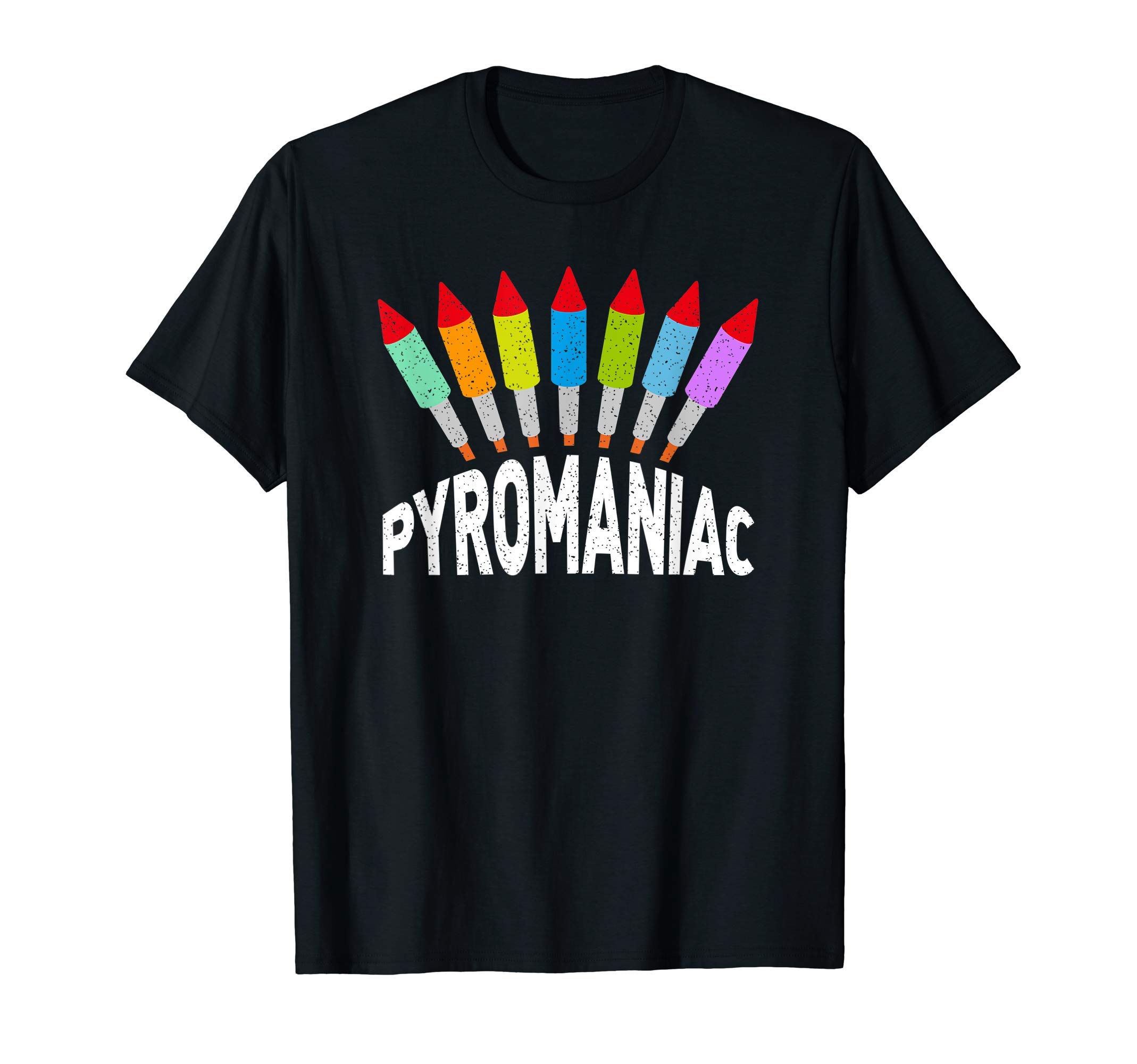 Pyromaniac with fireworks ball and fireworks rockets T-Shirt