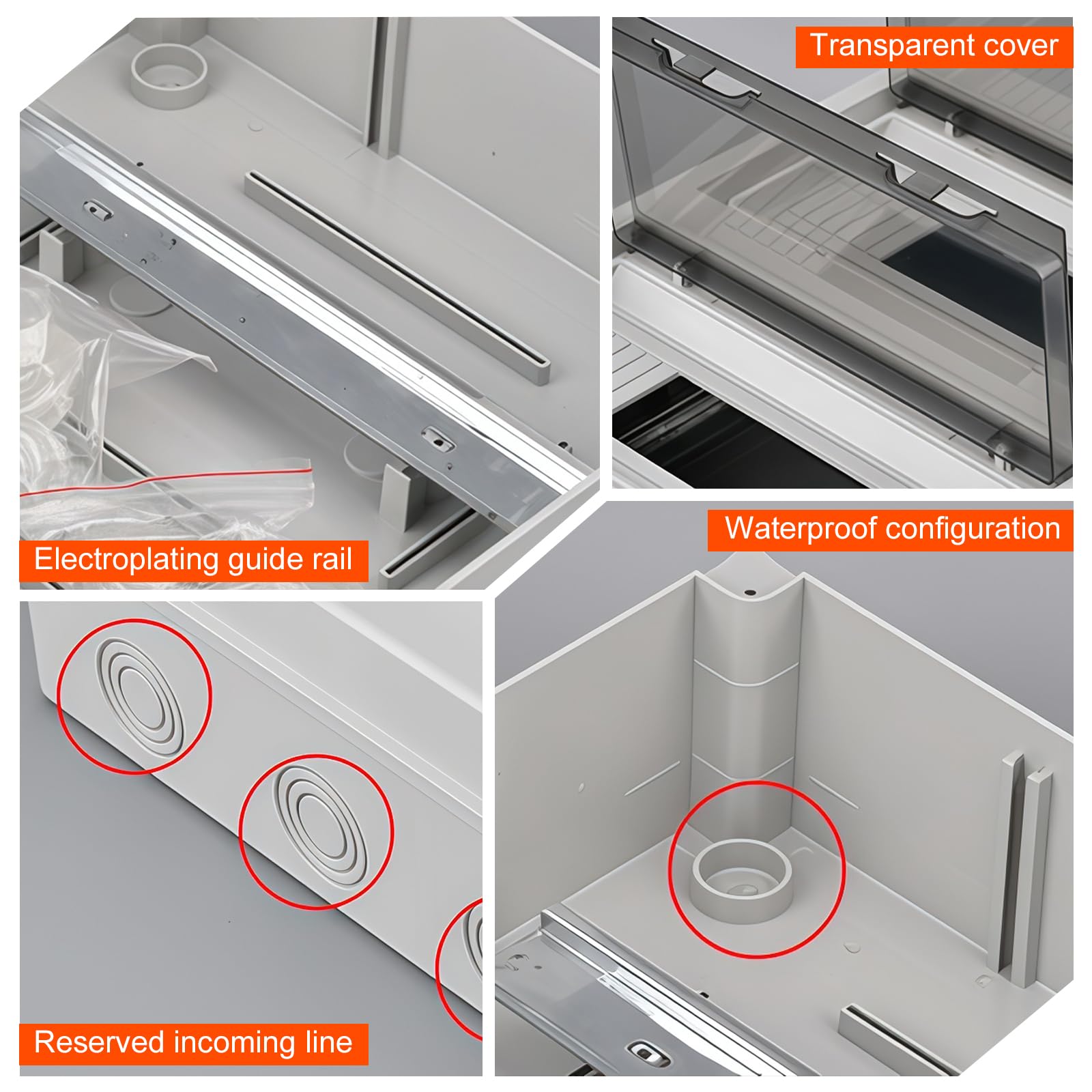 Cuadro eléctrico sobresaliente, 2 filas, 24 módulos, caja de distribución aparente, IP65, adecuado para ambientes húmedos, pequeña tabla de distribución, ideal para jardines villas y otros