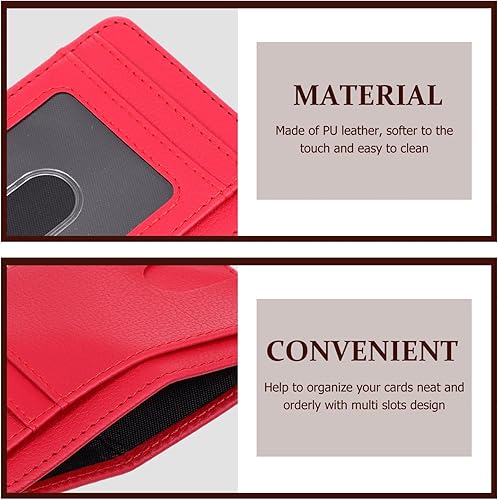 Miniatura 8 de KESYOO Funda para pasaporte de viaje con bloqueo de piel sintética, funda para tarjetas de identificación, protector de tarjeta de crédito, fundas