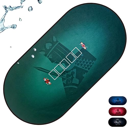 BWLOKXUN Fieltro de mesa Texas Hold'em de 72 x 36 pulgadas, diseño de póquer plegable portátil Texas Hold'em, tapete de juegos de póquer