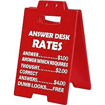Funny Office Gag Gifts for Coworker Answer Desk Rates Desk Sign for Women Men Coworker Boss