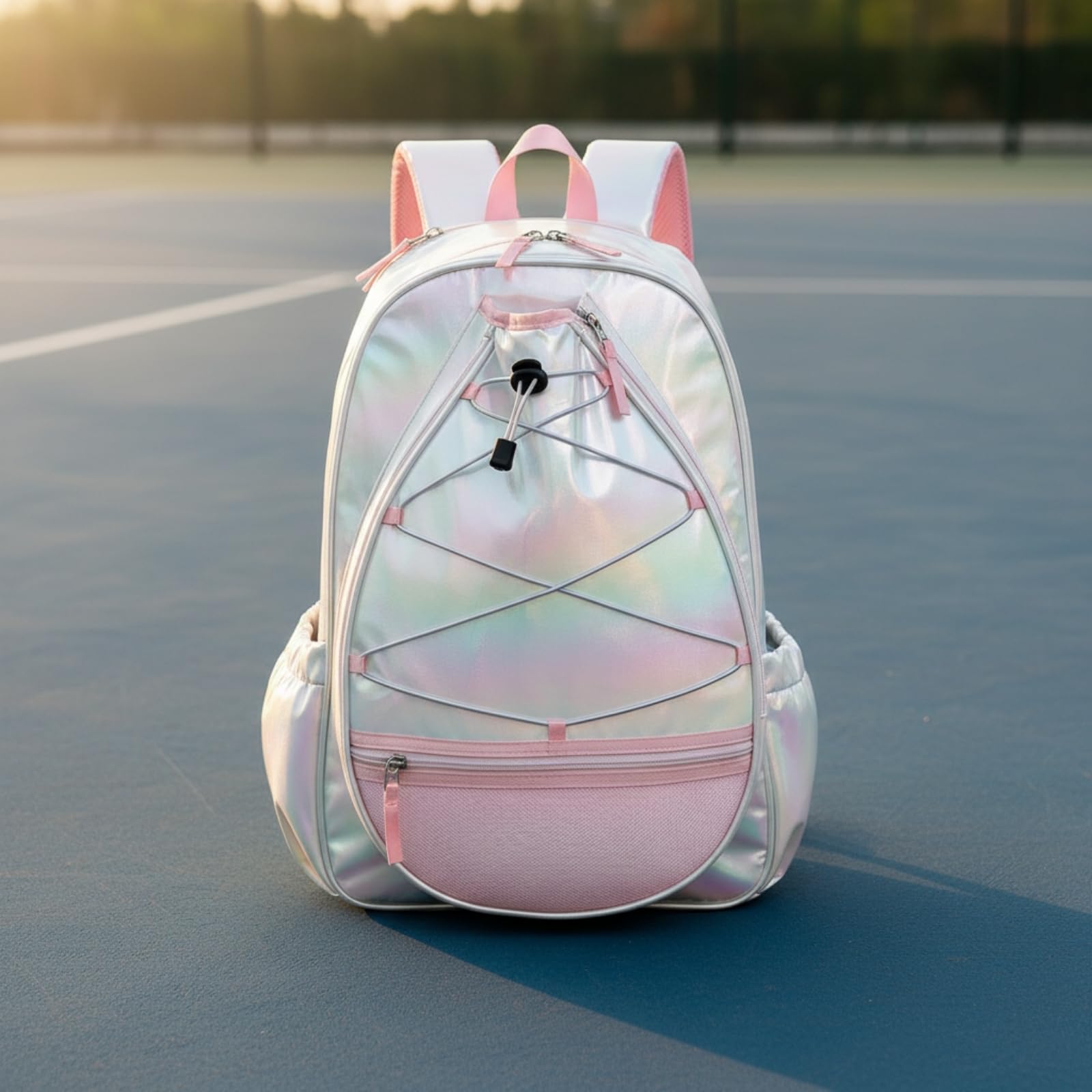 Mochila con Cordón Delanro Ajustable Mochila Gran Capacidad para Pickleball, Gimnasio, Rutina Diaria