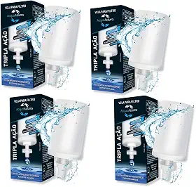 Kit 4 Velas Tripla Ação Com Carvao Ativado Para Filtro Barro Premium Alcalina Universal